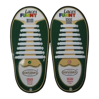 Coimbra Funny Laces κορδόνια σιλικόνης λευκό 20τμχ
