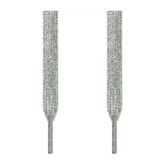 Κορδόνι Πλακέ Μεταλλικό Lurex Ασημί 120cm